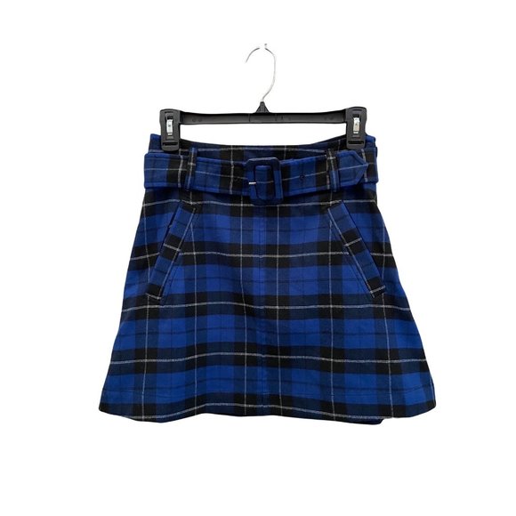 bp Dresses & Skirts - BP. Plaid Flannel Skirt Small Blue Belted